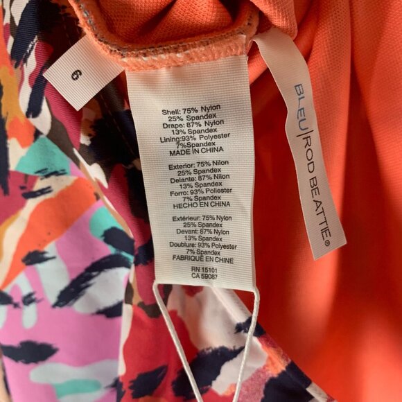 Bleu Rod Beattie Women's Animal Print Cap Sleeve One Piece Swimsuit Size 6 NWT - Picture 5 of 8